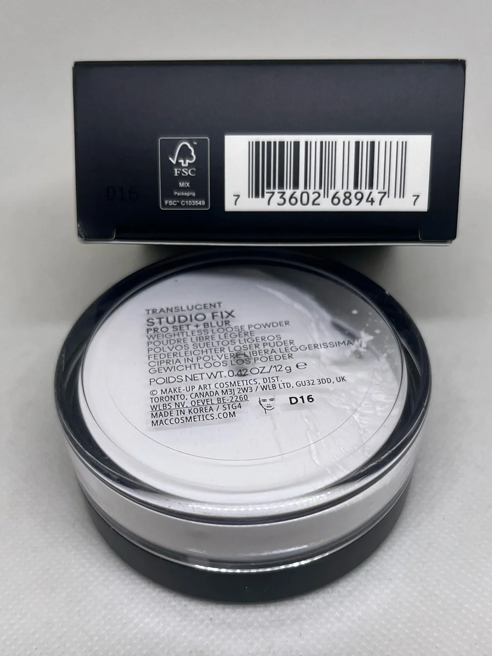 New MAC Studio Fix Pro Set+Blur Shade TRANSLUCENT Loose Powder New in box